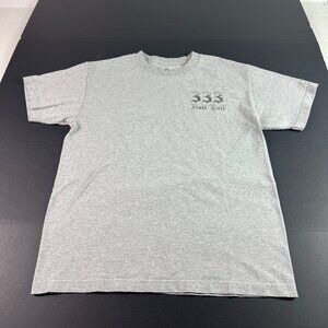 Half Evil 333 Shirt Adult Fits Small Grey Faded Logo Short Sleeve Tee Tag M